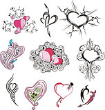 Set of miscellaneous hearts