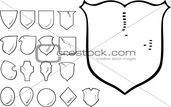 Set of Heraldic Shield Shapes