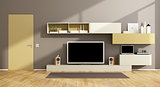 Modern living room with tv set