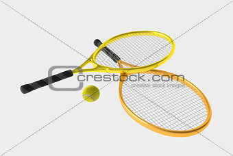 orange and yellow tennis rackets