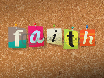 Faith Pinned Paper Concept Illustration