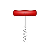 Corkscrew with wooden handle in red design