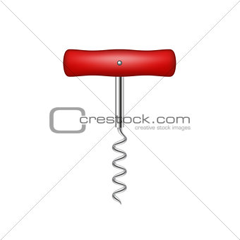 Corkscrew with wooden handle in red design