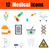 Flat design medical icon set