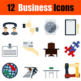 Flat design business icon set