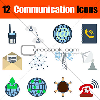Flat design communication icon set