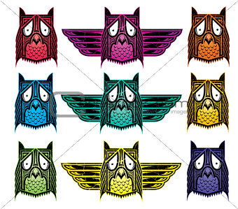 Ornamental ethnic indian style owl vector illustration