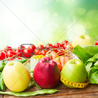 Healthy food on table