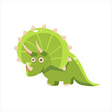 Green Happy Triceratops