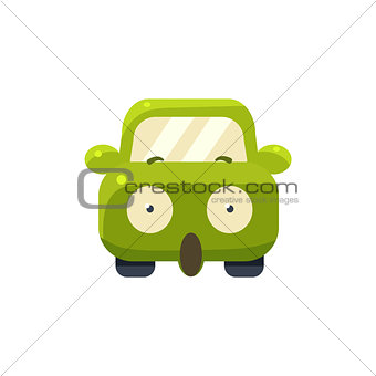 Shocked Green Car Emoji