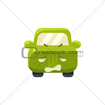 Disappointed Green Car Emoji