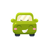 Happy Green Car Emoji