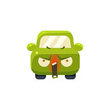 Enraged Green Car Emoji