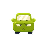 Doubtful Green Car Emoji