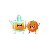 Orange And Juice Squeezer Cartoon Friends