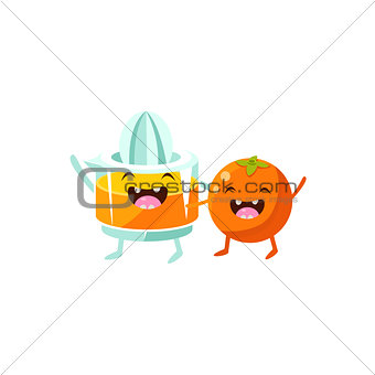 Orange And Juice Squeezer Cartoon Friends
