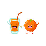 Orange And Juice Cartoon Friends