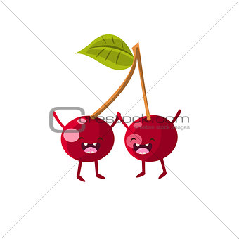 Cherries Cartoon Friends