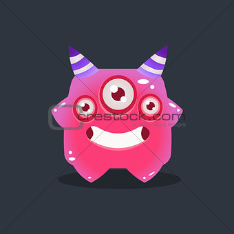 Pink Alien With Horns