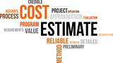 word cloud - cost estimate