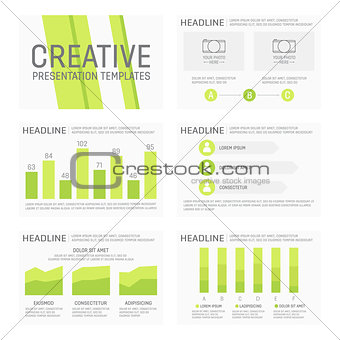 Vector template for multipurpose presentation slides with graphs and charts. Elements, chart, graph, brochures