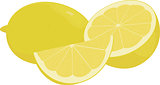 Fresh yellow  lemons, collection of vector illustration