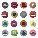 Icons hats, vector illustration.