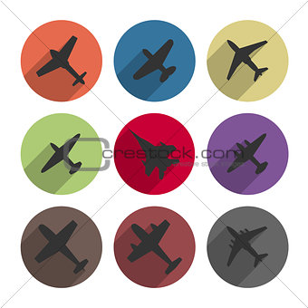 Icons airplanes, vector illustration.
