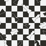 Seamless background of chess, vector illustration.