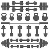 A set of equipment for the gym, vector illustration.