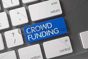 Blue Crowd Funding Button on Keyboard.
