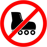 No skate, rollerskate prohibited symbol. Vector.