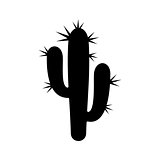Black cactus plant silhouette