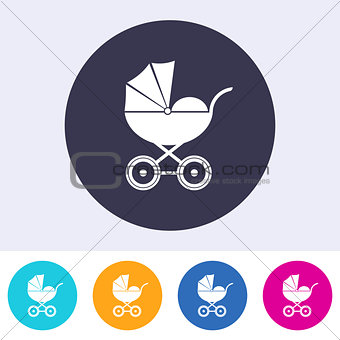 Vector baby carriage icon