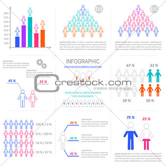Vector infographic people icons collection 