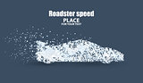 Roadster particles, symbolizing speed vector illustration.