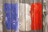 france colors on old wooden wound