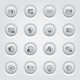 Button Design Protection and Security Icons Set