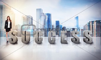 Businesswoman success view