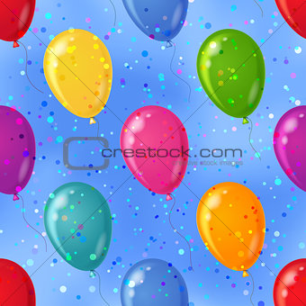 Balloon seamless background in sky