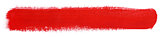 Red stroke of gouache paint brush