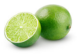Fresh lime citrus fruit with slice