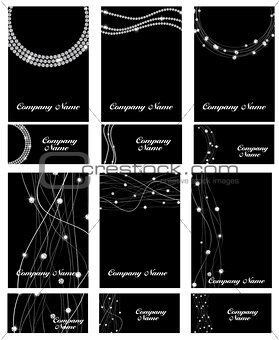 Abstract Luxury Black Diamond Business Card Set Templates Vector