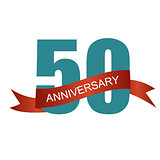 Fifty 50 Years Anniversary Label Sign for your Date. Vector Illu