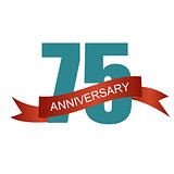 Seventy Five 75 Years Anniversary Label Sign for your Date