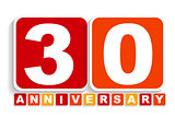 Thirty 30 Years Anniversary Label Sign for your Date. Vector Ill