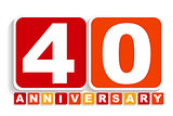 Forty 40 Years Anniversary Label Sign for your Date. Vector Illu
