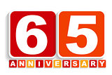 Sixty Five 65 Years Anniversary Label Sign for your Date. Vector