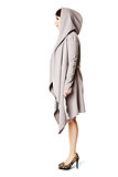 Woman in gray coat 