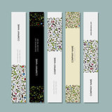 Business cards, floral banners design